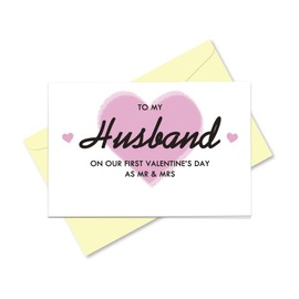 Arsagen Sweet Valentines Day Card for Husband, To My Husband On Our 1st Valentine’s Day as Mr and Mrs, To Husband Card