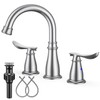 Kicimpro 3 Hole Bathroom Faucet with Pop -Up Drain for