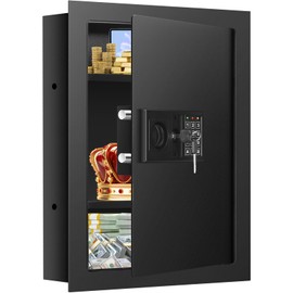 33.46" Tall Fireproof Wall Safes Between the Studs 16" Centers, Heavy Duty Combination Lock in Wall Safe with 3 Removable Shelf, Hidden Safe for Money, Jewelry, Document, Passport