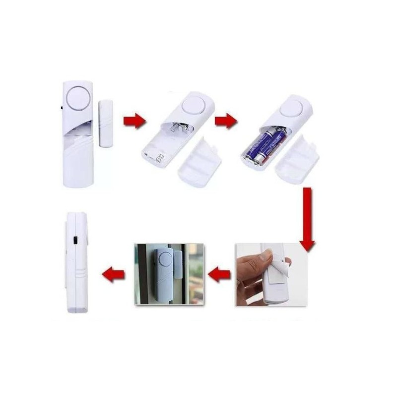 2 Pack Door/Window Alarm Magnetic, Wireless Security Sensor Burglar Alarm