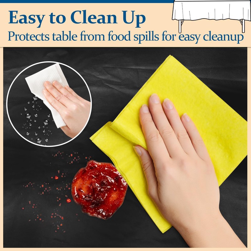 Xnluothsk 20 Pack Black Rectangle Plastic Tablecloth, 54"x 108" Disposable