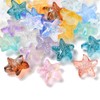 Ipotkitt 100pcs Random Starfish Shaped Glass Beads Transparent Sea Beach