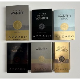 Azzaro  WANTED Cologne Collection Perfume For Men Sample Spray Vial 6pc Set