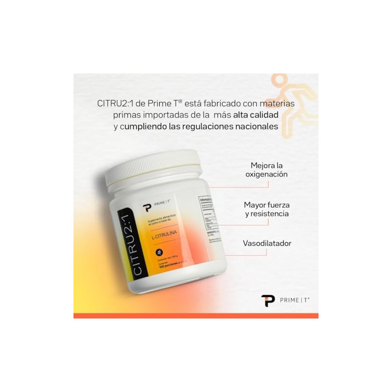 Primetech Nutrition L Citrulina Malato 2:1 Polvo CITRU2:1, 300 gr