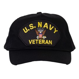 Gravity Trading Military Hats for Men - US Navy Veteran Hat Black Cap Military Gifts for Men