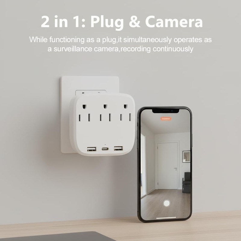 ULar 4K WiFi6 Outlet Plug-in Security Camera with Remote View