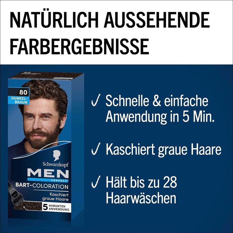 Schwarzkopf Men Perfect Beard Colouration 80 Natural Black/Brown Level 2