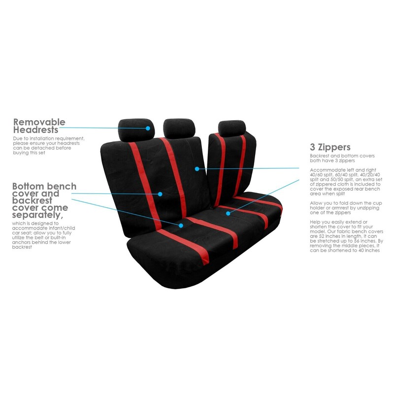 The Quality Cover Sports Fabric 2 Row Set Car Seat