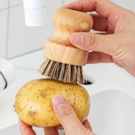 Mini Vegetable & Bottle Cleaning Brush 01 Wood Cleaning Brush - Brown 2ea