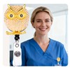 Cute Owl Retractable Badge Reel Rhinestone Badge Holder Retractable Clip