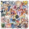 Sea Animals Stickers Transparent Marine Life Sticker Set 50 Pieces