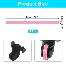 sourcing map 4Pcs Luggage Wheels Covers, Anti-Noise Luggage Wheel Silent Protector Covers for Luggage Suitcases or Office Chairs Caster, Pink