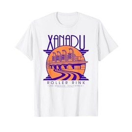Olivia Newton-John Xanadu Roller Rink Purple and Orange Logo T-Shirt