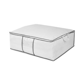 Compactor RAN633 Aufbewahrungstasche für Bettdecken, 68,5 x 58,5 x 25,5 cm, Polypropylen und EVA, Mariniere-Serie, Weiß/Schwarz