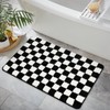 Sivilife 2x3 Black and White Bathroom Rugs, Checkered Water Absorbent