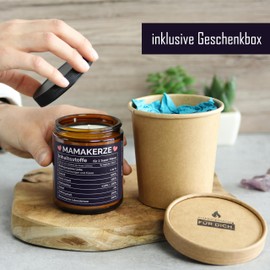 Muttertag Geschenk | Mamakerze Kaffee Duftkerze | Handgemacht aus Sojawachs | In Geschenkbox | Beste Mama Geschenk Idee | Waldspaziergang