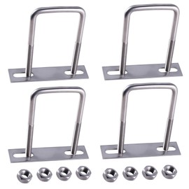 GIVIHGETI Pack of 6 U Bolts M8 70 x 100 mm U Bolts U Bracket Square M8 with Nut Frame Straps Shackle Bolt Washer for Pipe Diameter Fastening Car Towing