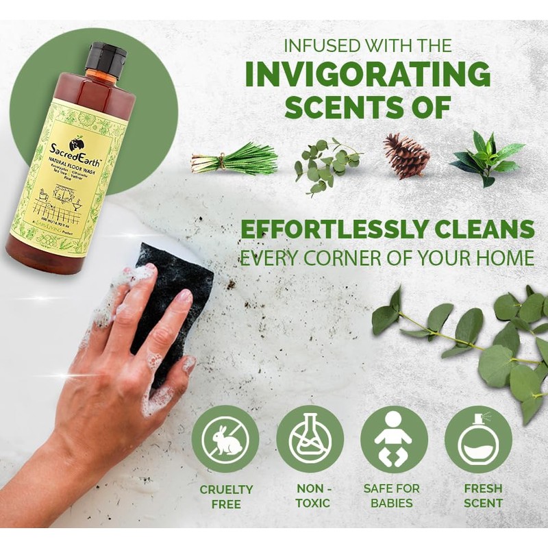 SacredEarth Natural Floor Wash Liquid, rich with Eucalyptus,Tea Tree, Citronella
