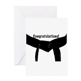 CafePress Black Belt Congratulations Card Greeting Card, Note Card, Birthday Card, Blank Inside Matte