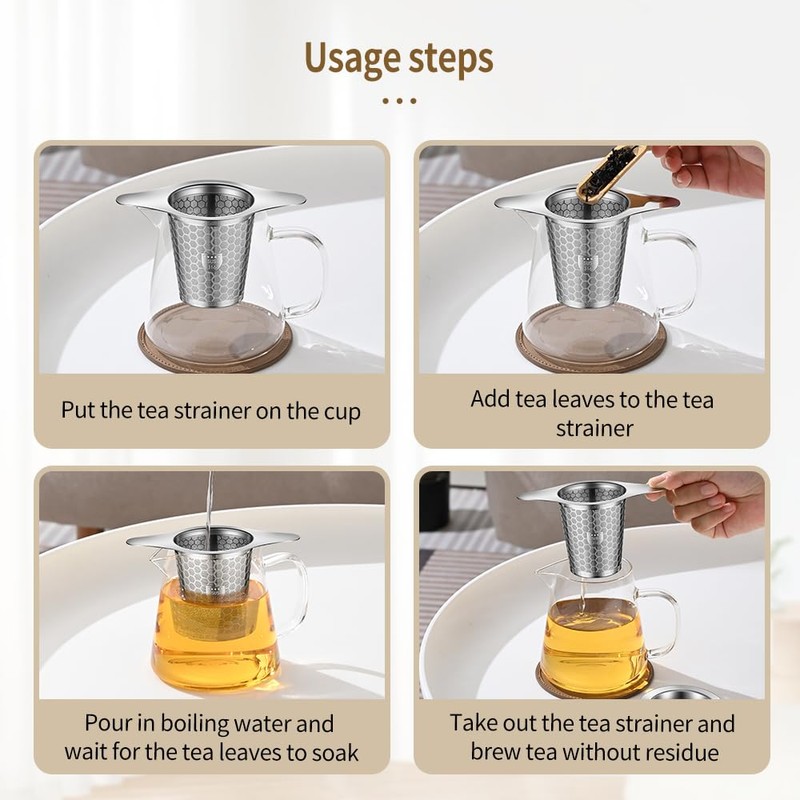 BOMANSI BOMS 2Pack Tea Infuser Strainers, 316 Stainless Steel Loose