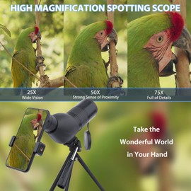 Latest 12-36 x 50 mm Compact Micro Spotting Scope - Movable Waterproof Spotter Scope with BAK4 Viewing for Bird Watching, Hunting, Archery Outdoor Activities