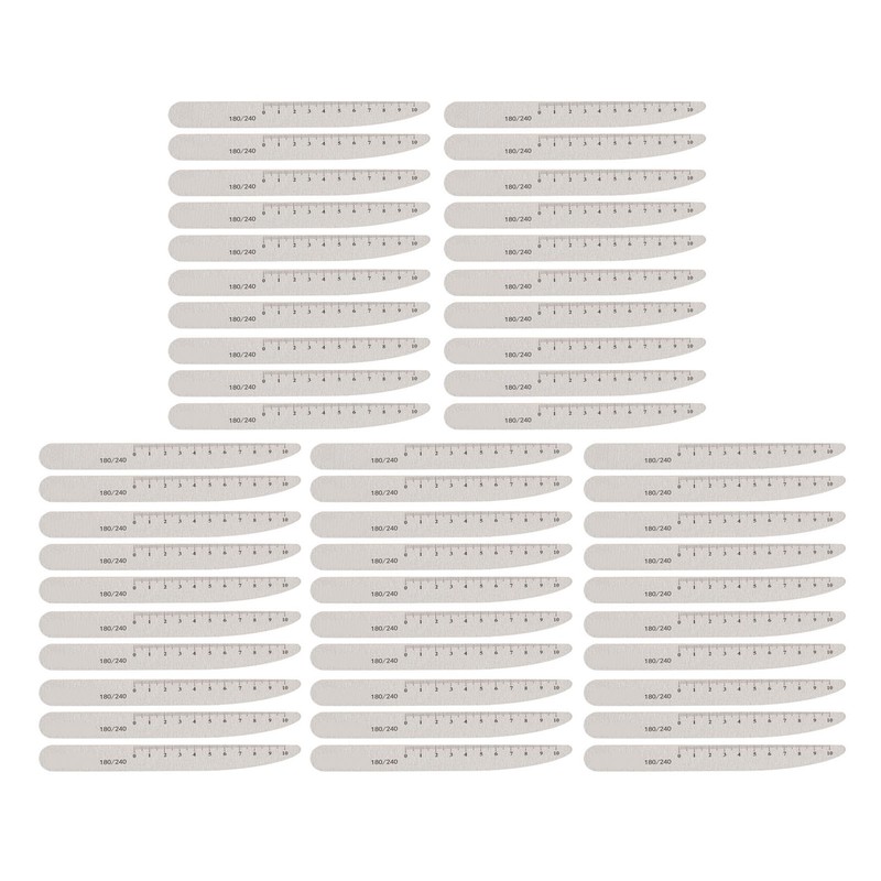 50pcs Washable Reusable Nail File with Scale Professional Home Salon