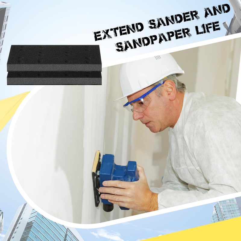Dimsile 2 Pcs Soft Black Foam Sanding Pads Interface Sander