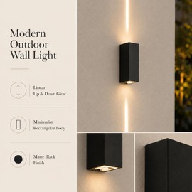 Bofea-Outdoor Waterproof Wall Sconce,Modern Black Wall Sconces