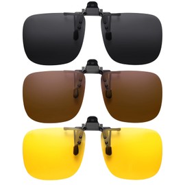 EyeOrion Metal Frame Rim Polarised Lenses Clip-on Sunglasses 3C, c61-multicolor