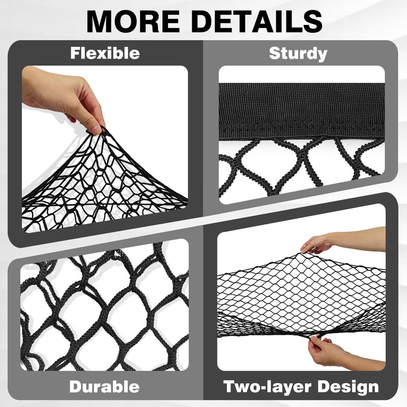 Muslogy Truck Bed Cargo Net Compatible with Chevy Silverado &