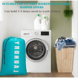 2 Pack Large Laundry Bags,24"" x 36"" Portable Travel Laundry Bag with Drawstring Cord,Travel Laundry Bags for Dirty Clothes, Ideal for Travel, Home, Dormitory, and Camping Use (Cyan + Pink)