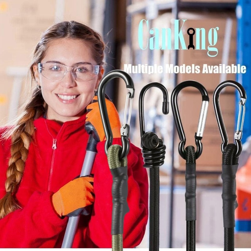 CanKing Carabiner Bungee Cords with Hooks Camo Green 60 inch/5