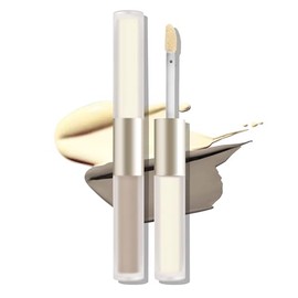 Contorno líquido e iluminador, iluminador bajo los ojos, mezclable, ligero, contorno de nariz facial con pincel (02# Fair con matices cálidos)