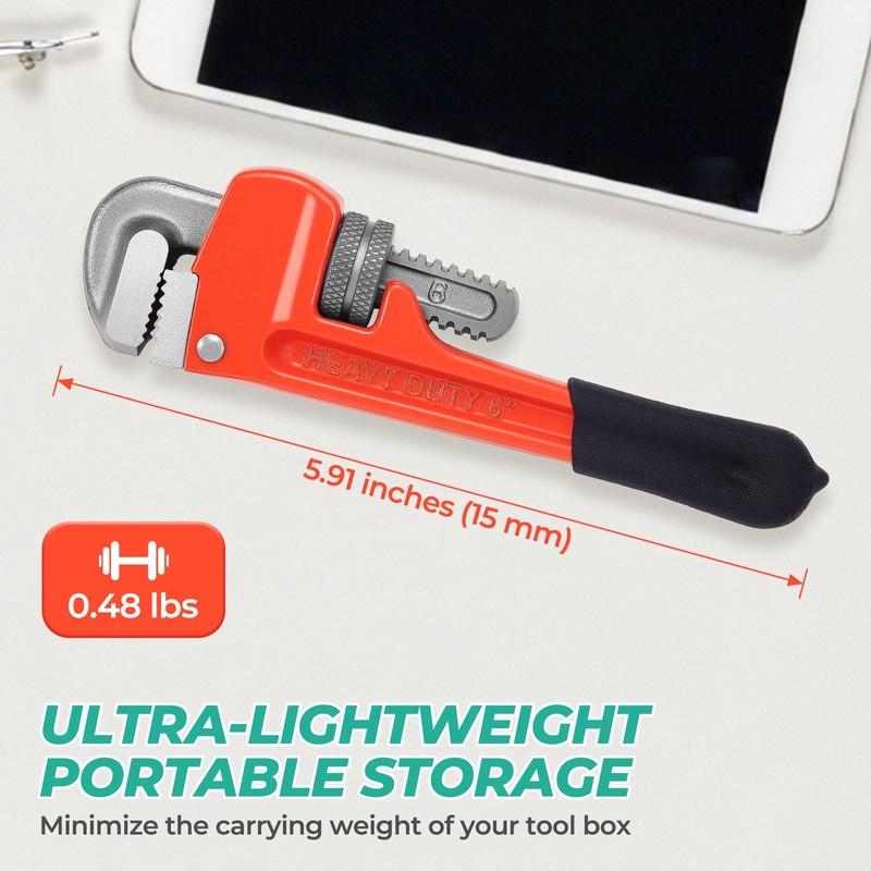 Pronese Heavy Duty 6 Inch Adjustable Pipe Wrench - Mini