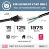Iron Forge Cable 12 Gauge Power Cord Replacement - 15ft,15