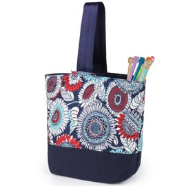 Reessy Knitting Tote Bag, Portable Knitting Bag for Wool and Needles Storage, Lightweight Wrist Crochet Bag for Women to Knitting On-The-Go, Practical Crochet Storage Bag for Carry Knitting Projects