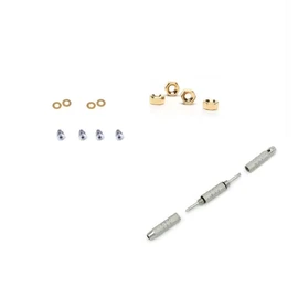 2Pairs Rimless Glasses Gold Screw Washer Screw Nut Plastic Screw Cap Screwdriver Glasses Accessories