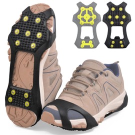 Ice Cleats Snow Traction Cleats Crampons for Shoes and Boots 11 Studs Anti Slip Crampons for Walking on Snow and Ice Grippers Slip-on Stretch Footwear