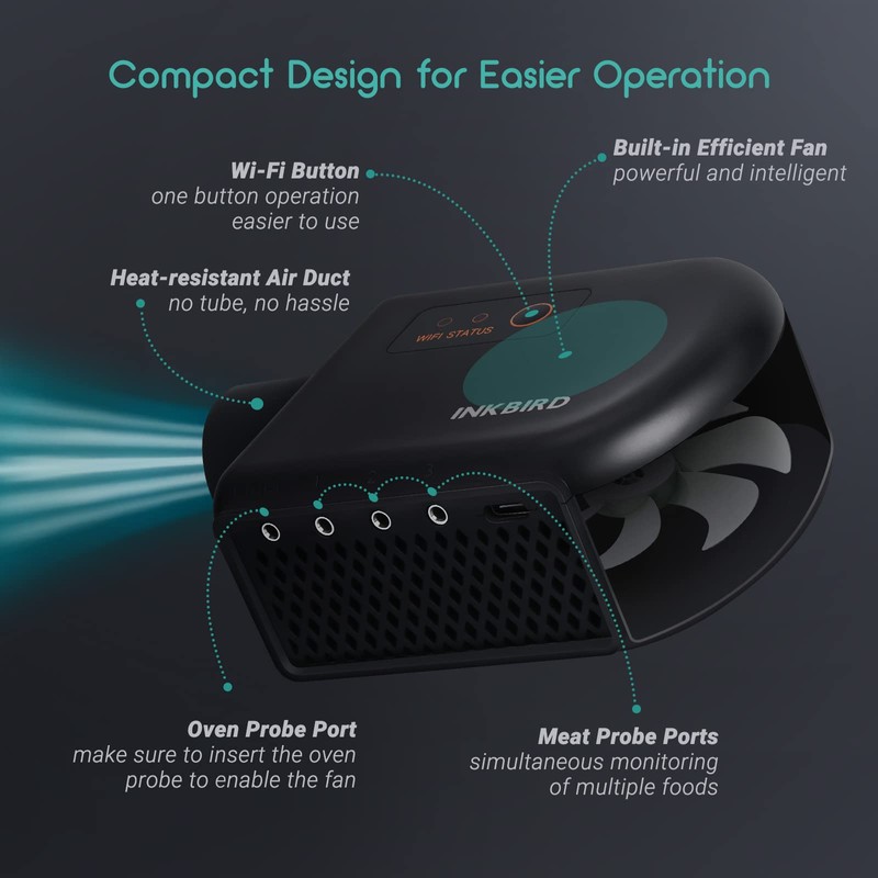 INKBIRD ISC-027BW Bluetooth 5.1 and WIFI 2.4GHz BBQ Temperature Controller,