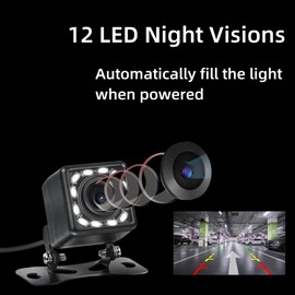 Epronic Universal Backup Camera, HD Rear Camera for Car, License Plate Reverse Cam, IP69 Waterproof Rearview Camara de Reversa de Auto Clear Night Vision, 170 Degree Wide View Angle - CVBS,12v