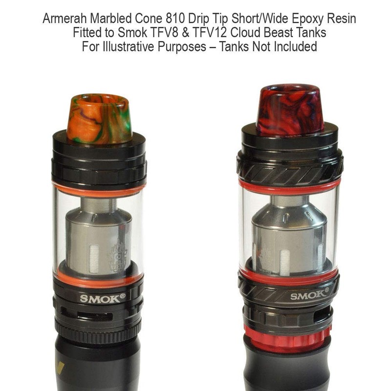Armerah Marbled Cone 810 Drip Tip Ecig Mouthpiece Short/Wide Epoxy