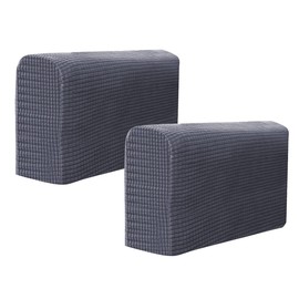 Sewroro Couch Arm Covers 2 Pcs Polyester Anti- Slip Armchair Cover Armrest Cover for Chairs Sofa Stretch Armrest Covers Furniture Protector Washable Armchair Slipcovers (Dark Grey)