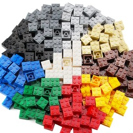 Feleph 2x2 Bricks 400 Pieces Multicolored Classic Parts Building Creative Play Blocks Set Toy Basic Accessories Compatible with 3003 Major Brick Brands (Multicolored)