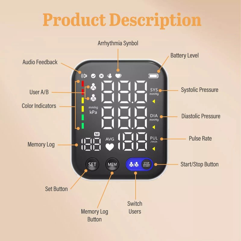 NXT-MED Blood pressure monitor Upper arm, Automatic Digital upper arm