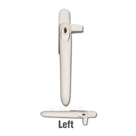 Securistyle Virage CB09WHL Cockspur Window Handle (White) - Left, 9mm Stack height - Various options available - This stylish ergonimic and contempory take on a cockspur handle provides an excellent solution to widows with no espag opening.