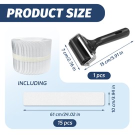 BangBoom 15 Packs Clear Adhesive Stair Treads Non Slip with Roller, 3.9" x 24" Pre-Cut Grip Tape for Stairs, Anti Slip Stair Staircase Step Treads for Floor (A)