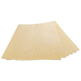 WoodPress® Real Maple Wood Veneer - Pack of 6 Sheets - A4 Size (APX. 21cm x 29cm) - Veneer for Marquetry, Model Making & Furniture Repair