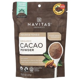Navitas Organics, Organic Cacao Powder, Unsweetened, 227g (8oz) / Navitas Organics (나비타스오가닉스), 유기농 카카오 분말, 무가당, 227g(8oz)