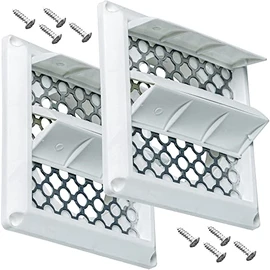 BlueStars 2 Packs Ultra Durable Louvered Outdoor Dryer Vent Cover for 4" Opening Hood Duct Outdoor White Exhaust Cap