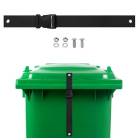 M METERXITY 1-Set Trash Can Locks for Animals, 17 Inch Buckle Type Raccoons Bear Proof Garbage Strap for Out Door Garbage Can, Lid Garbage Can Lock Easy to Install [Black]